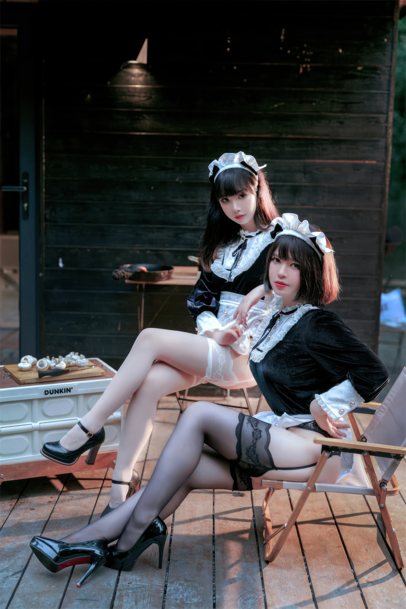 Maid姉妹美女动漫博主性感Cosplay写真面饼仙儿半半子