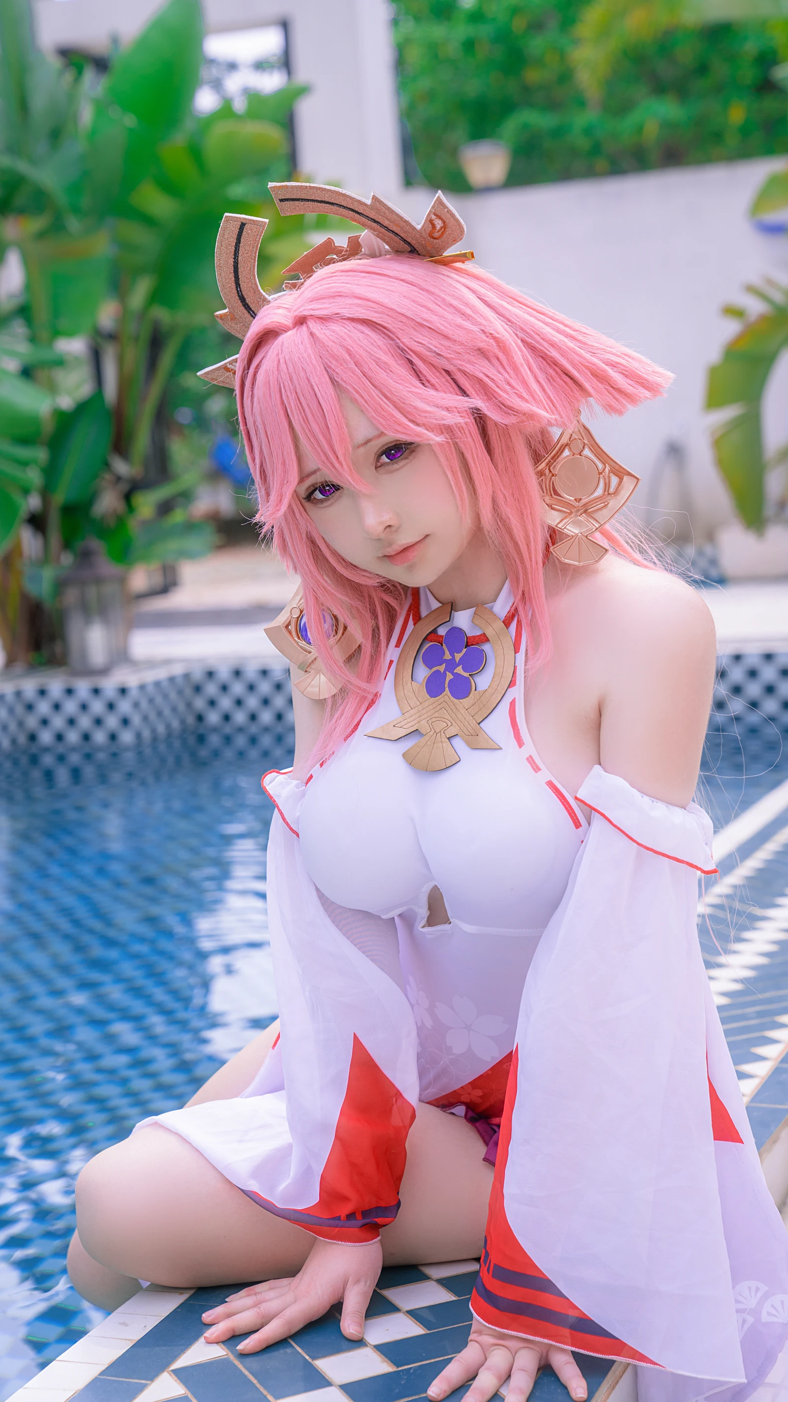 八重神子泳装美女动漫博主性感Cosplay写真樱梨梨原神