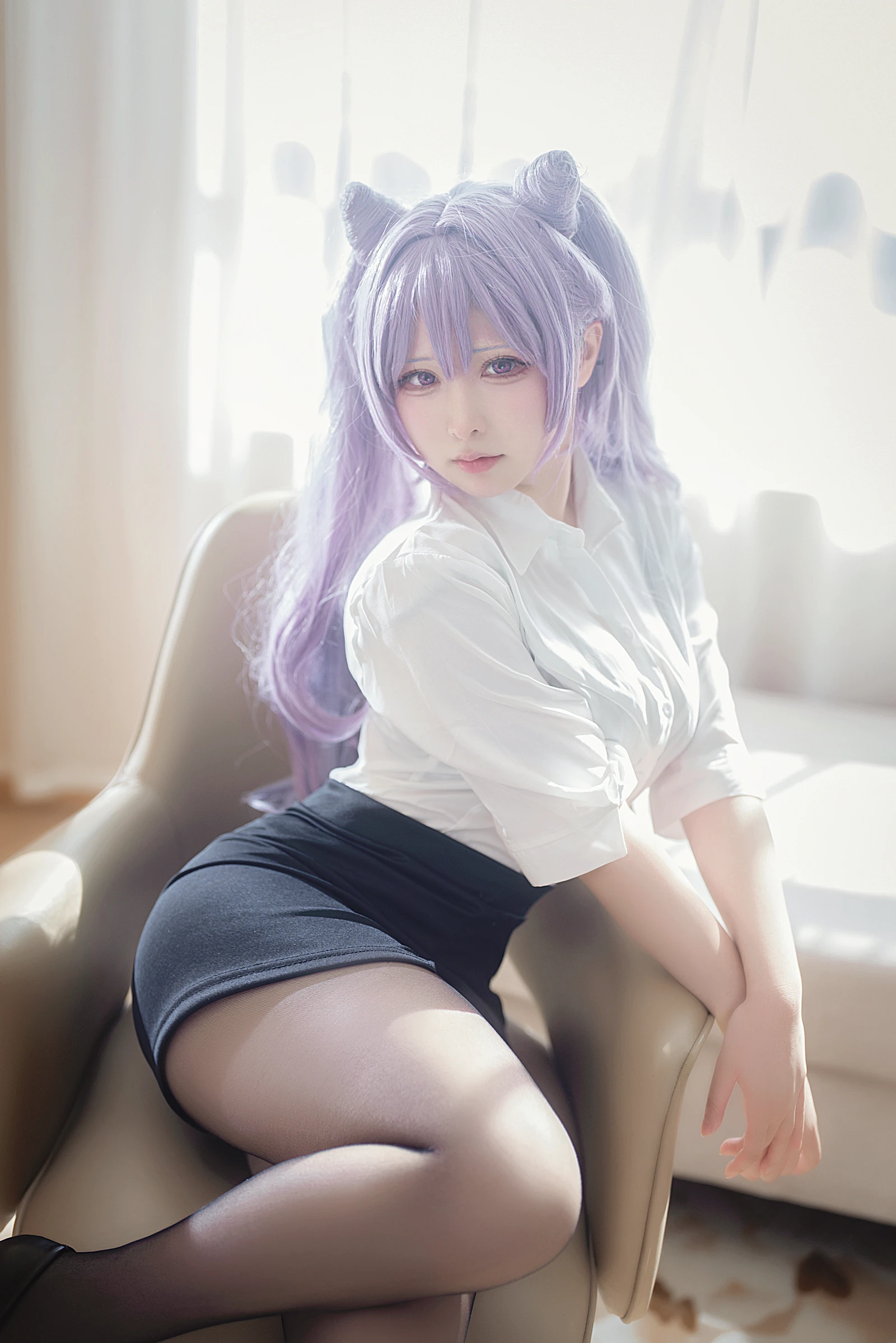 刻晴秘书美女动漫博主性感Cosplay写真樱梨梨原神